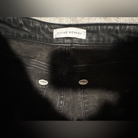 Flying Monkey Black High Rise Straight Leg Ripped Distressed Jeans - Picture 13 of 15